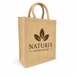 Custom Branded Jute Tote Bag with Rope Handles for Corporate Gifting & Promotional Use