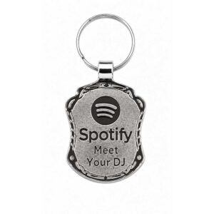 Logo Printed Chrome Spark Keychain