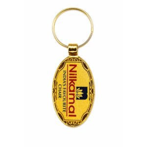 Logo Printed Golden Meena Keychain
