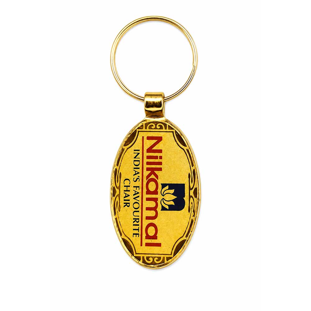 Logo Printed Golden Meena Keychain