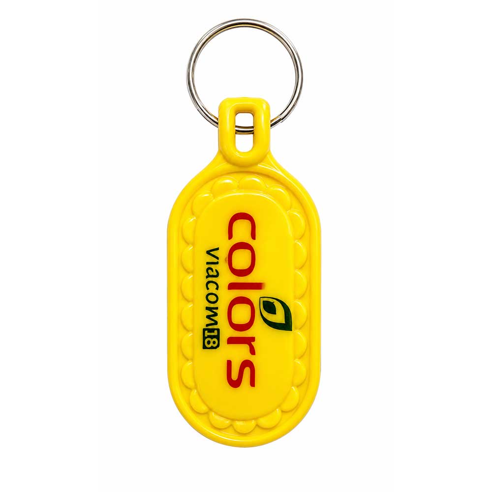 Oval ABS Printed Meena Keychain