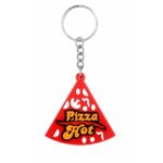 Silicone Pizza Slice Promotional Keychain